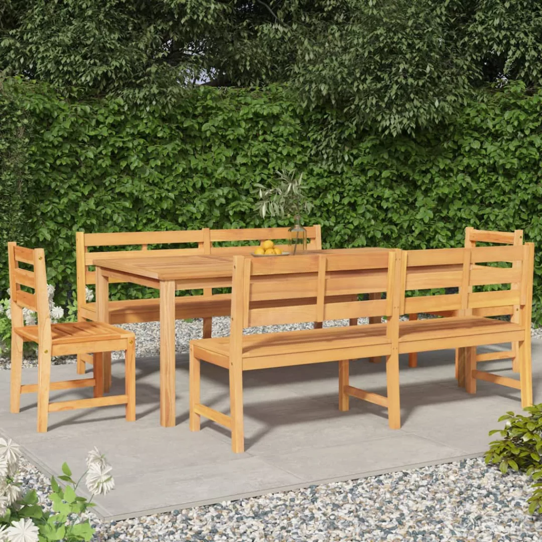 Vidaxl 5-tlg. Garten-essgruppe Massivholz Teak günstig online kaufen