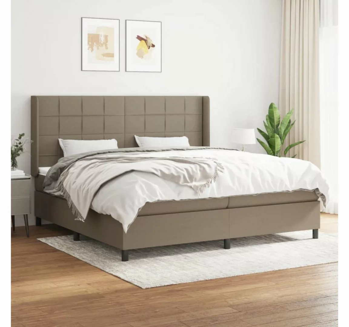 vidaXL Boxspringbett Boxspringbett mit Matratze Taupe 200x200 cm Stoff Bett günstig online kaufen