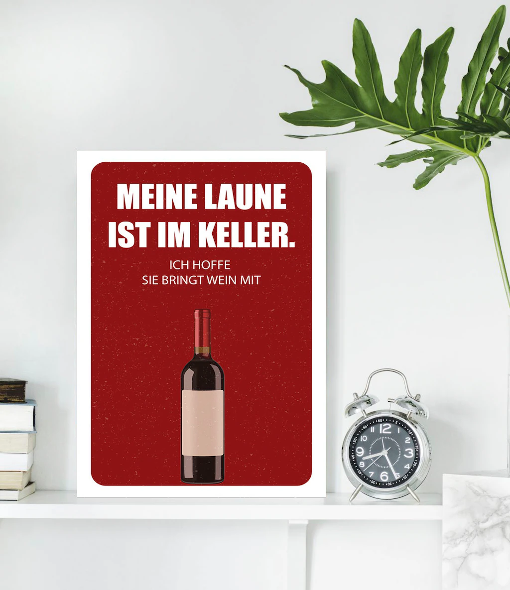 queence Metallbild "Laune im Keller", Schriftzüge, (1 St.), Stahlschilder günstig online kaufen