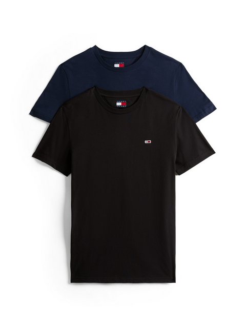 Tommy Jeans Rundhalsshirt "TJM XSLIM 2PACK JERSEY TEE EXT", Logostickerei, günstig online kaufen