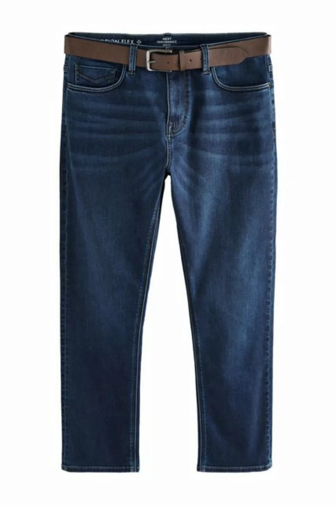 Next Slim-fit-Jeans Slim Fit Motionflex-Jeans mit Gürtel (2-tlg) günstig online kaufen