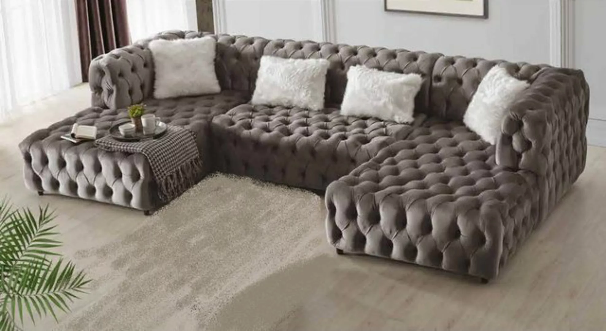 Benedo Chesterfield-Sofa Valentino U Ecksofa, ChesterfieldOptik günstig online kaufen