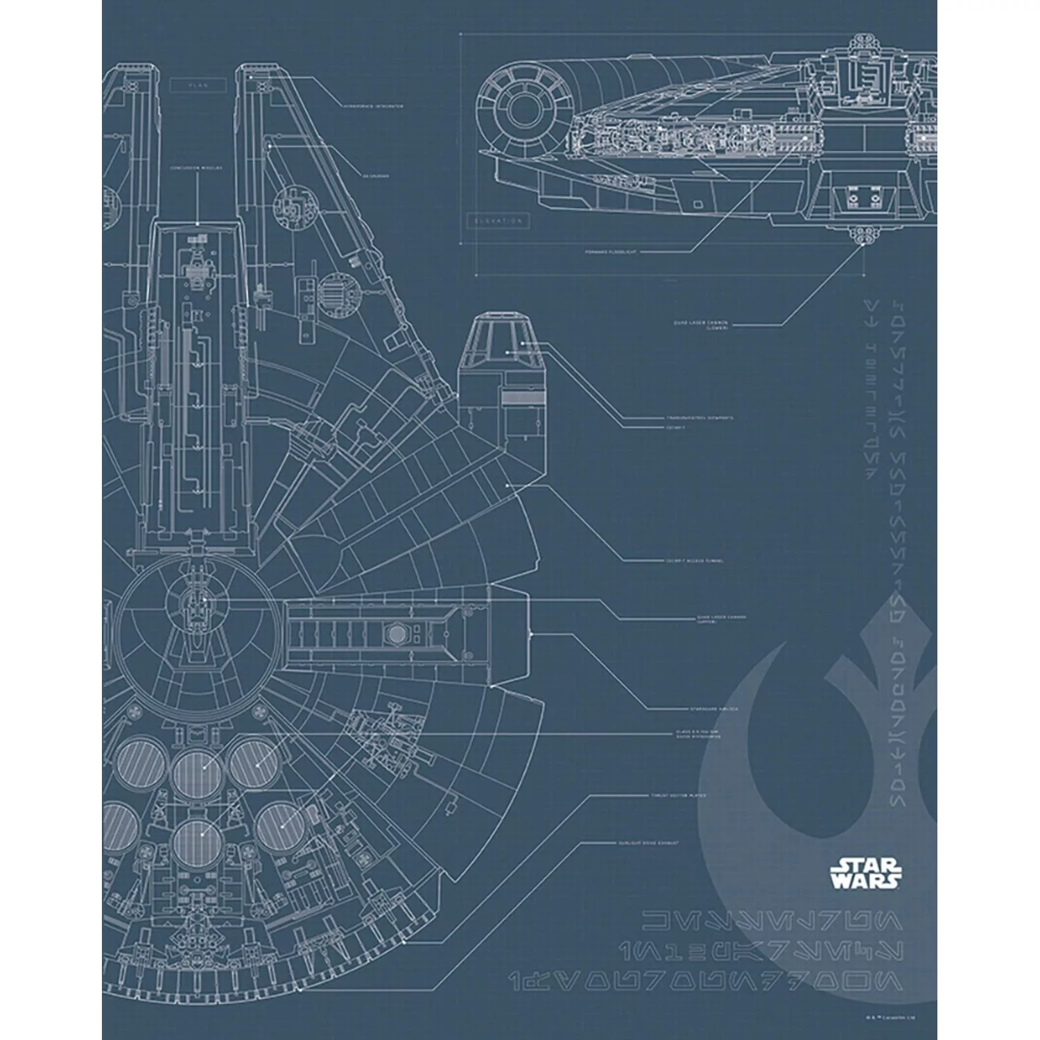 Komar Wandbild Star Wars Falcon 40 x 50 cm günstig online kaufen