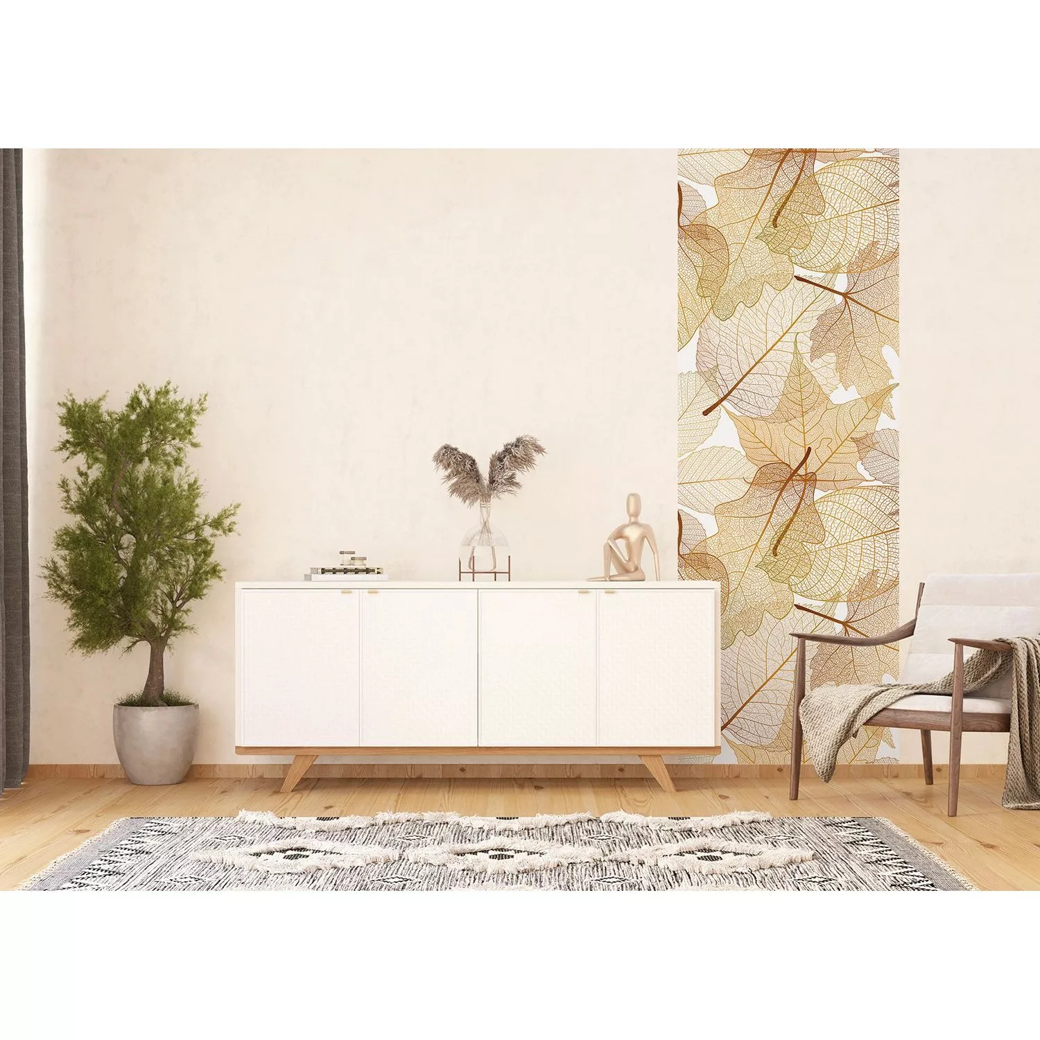 Sanders & Sanders Poster Blätter Beige 09 X 27 M günstig online kaufen