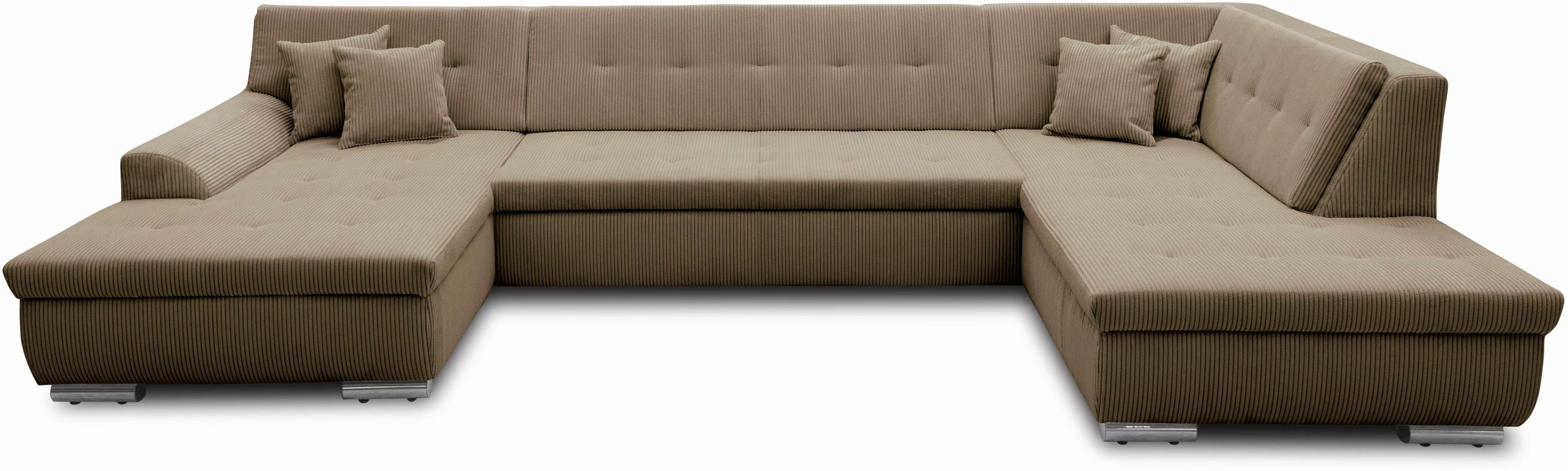 DOMO collection Wohnlandschaft "Treviso incl. Zierkissen, moderne Steppung, günstig online kaufen