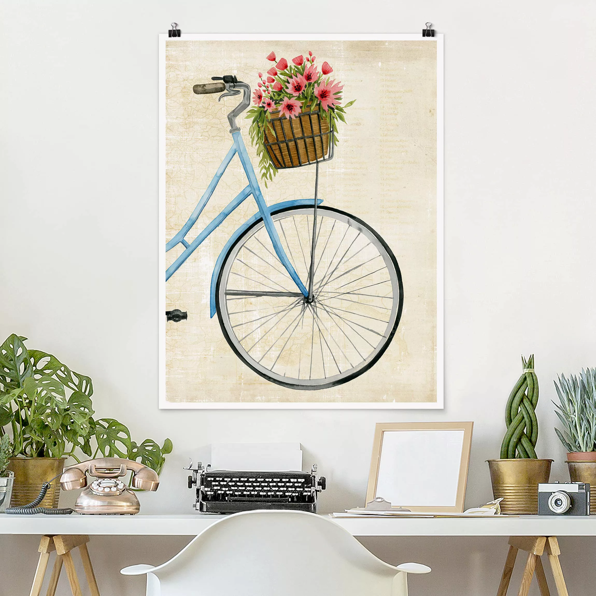 Poster Kunstdruck - Hochformat Blumenkurier I günstig online kaufen