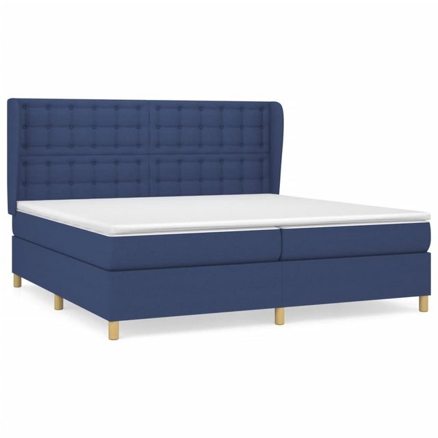 vidaXL Bettgestell Boxspringbett mit Matratze Blau 200x200 cm Stoff Bett Be günstig online kaufen