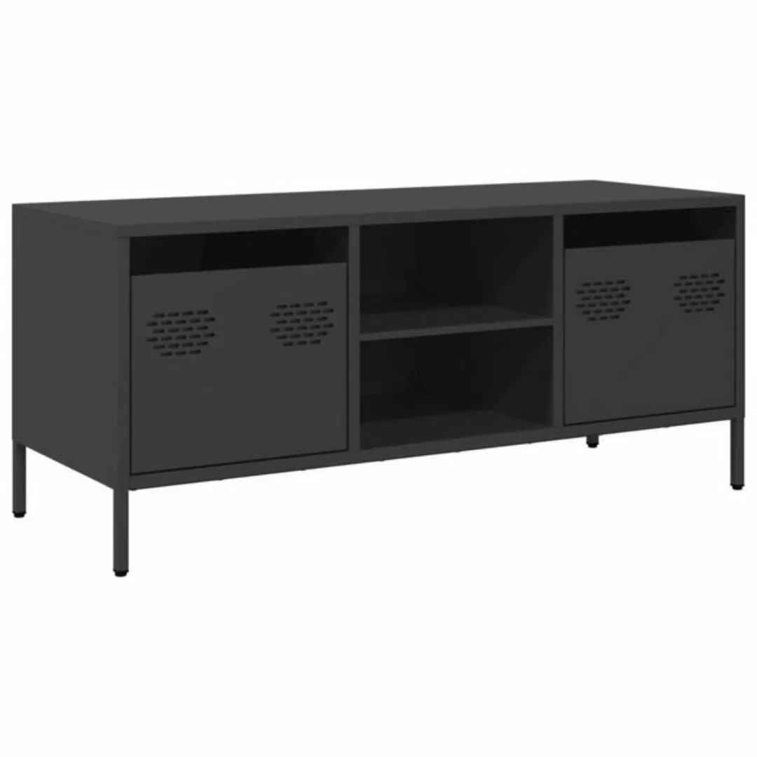 vidaXL Schrankmodule TV-Schrank Schwarz 101,5x39x43,5 cm Kaltgewalzter Stah günstig online kaufen