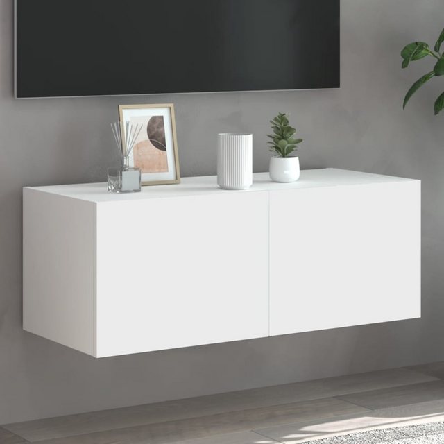 vidaXL TV-Schrank TV-Wandschrank mit LED-Leuchten Weiß 80x35x31 cm günstig online kaufen