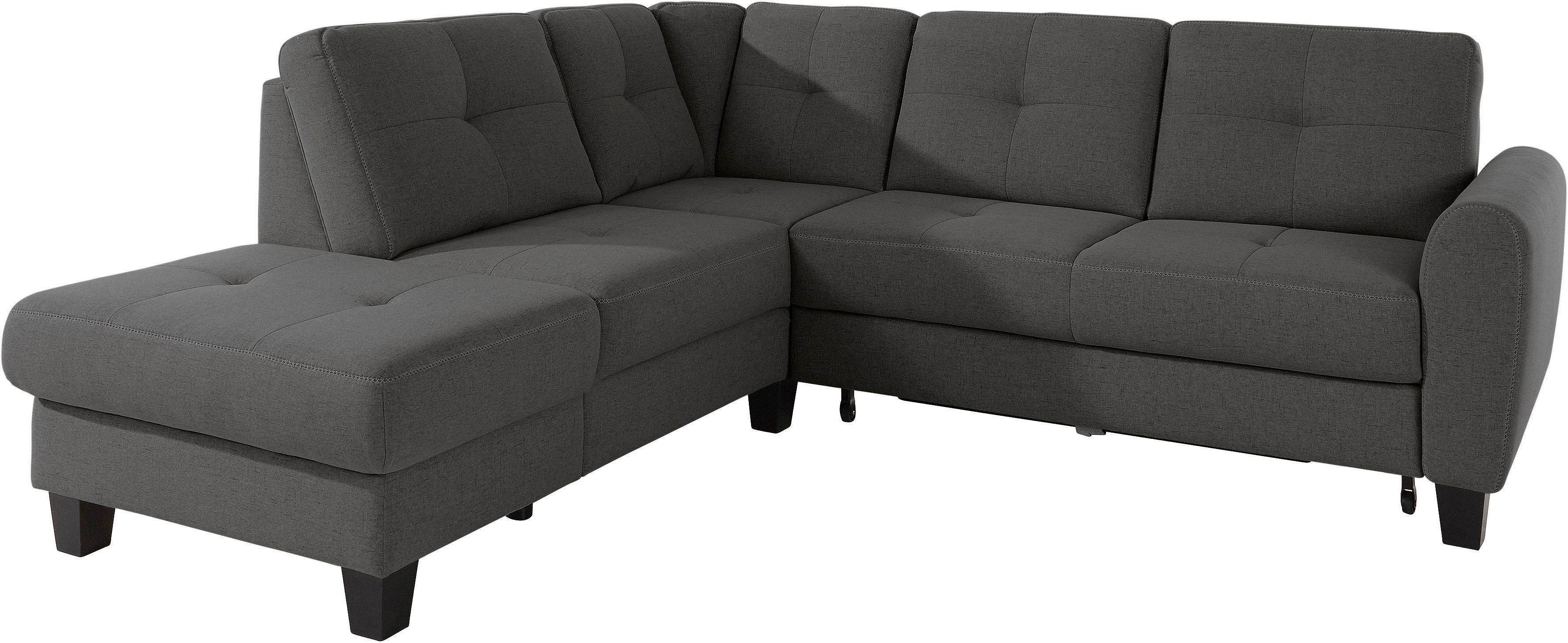 sit&more Ecksofa "Varese L-Form", mit Federkern, wahlweise mit Bettfunktion günstig online kaufen