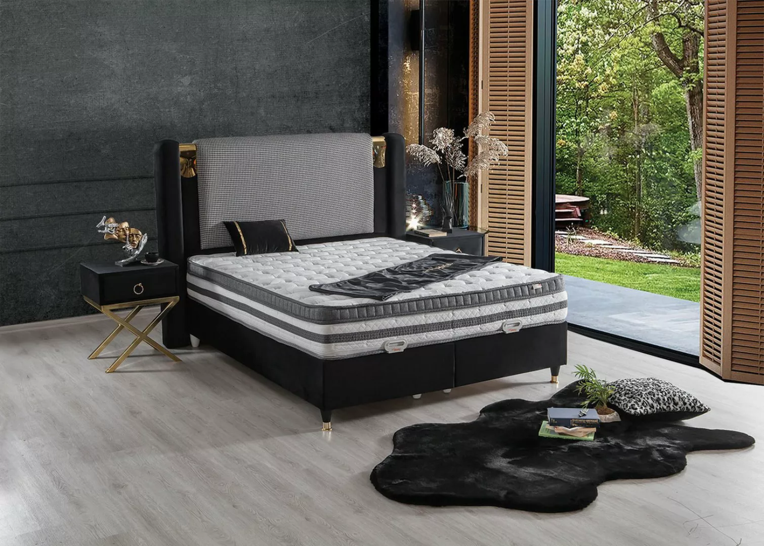 Villa Möbel Boxspringbett MORENO (Bett Set, Bettset), Bettkasten mit XXL St günstig online kaufen