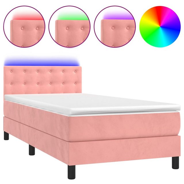 vidaXL Boxspringbett Bett Boxspringbett mit Matratze & LED Samt (100 x 200 günstig online kaufen