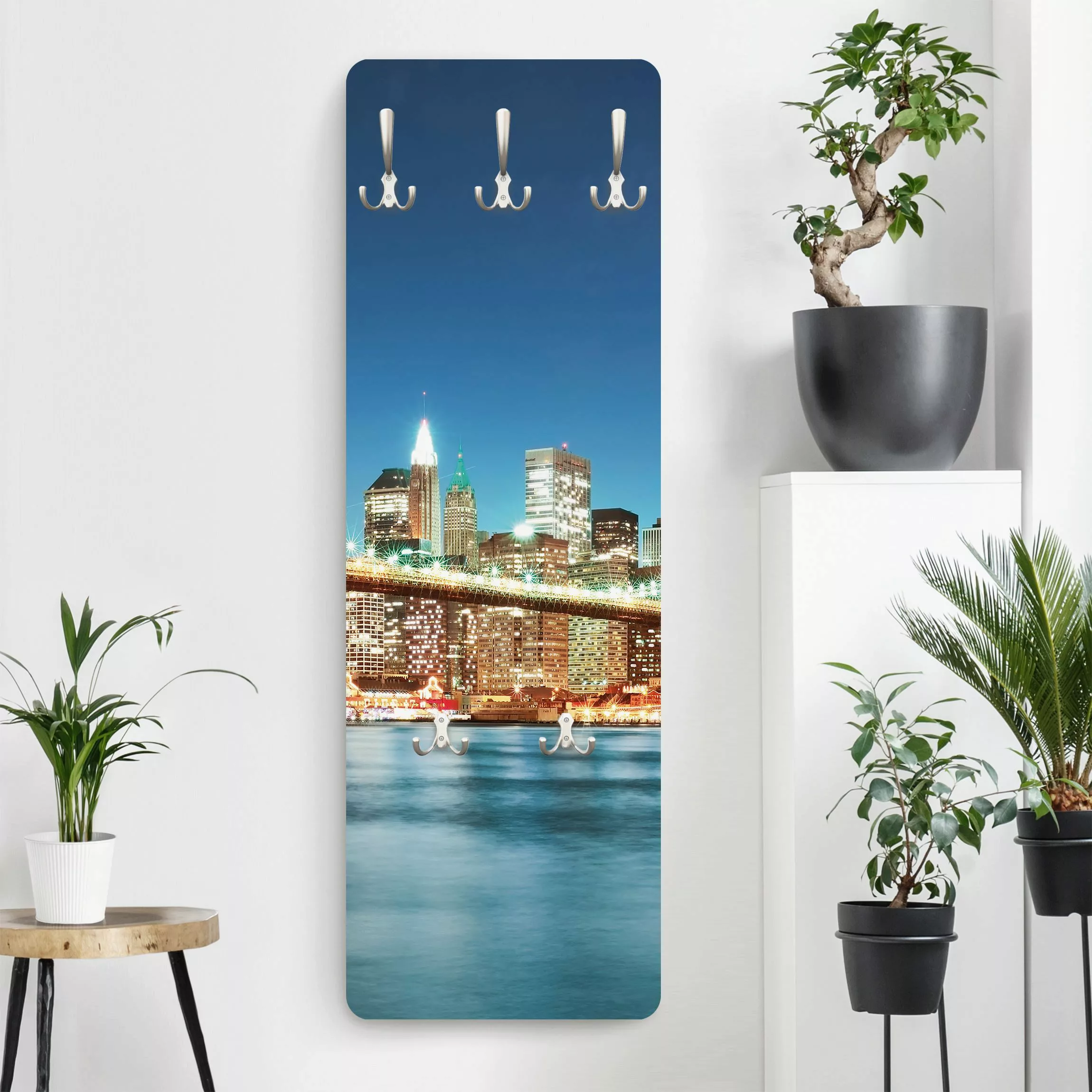 Wandgarderobe Holzpaneel Architektur & Skyline No.26 Nighttime Manhattan Br günstig online kaufen