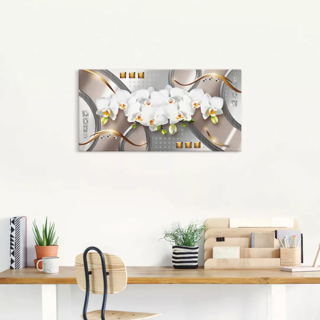 Artland Wandbild "Orchideen mit Elementen", Blumen, (1 St.), als Leinwandbi günstig online kaufen
