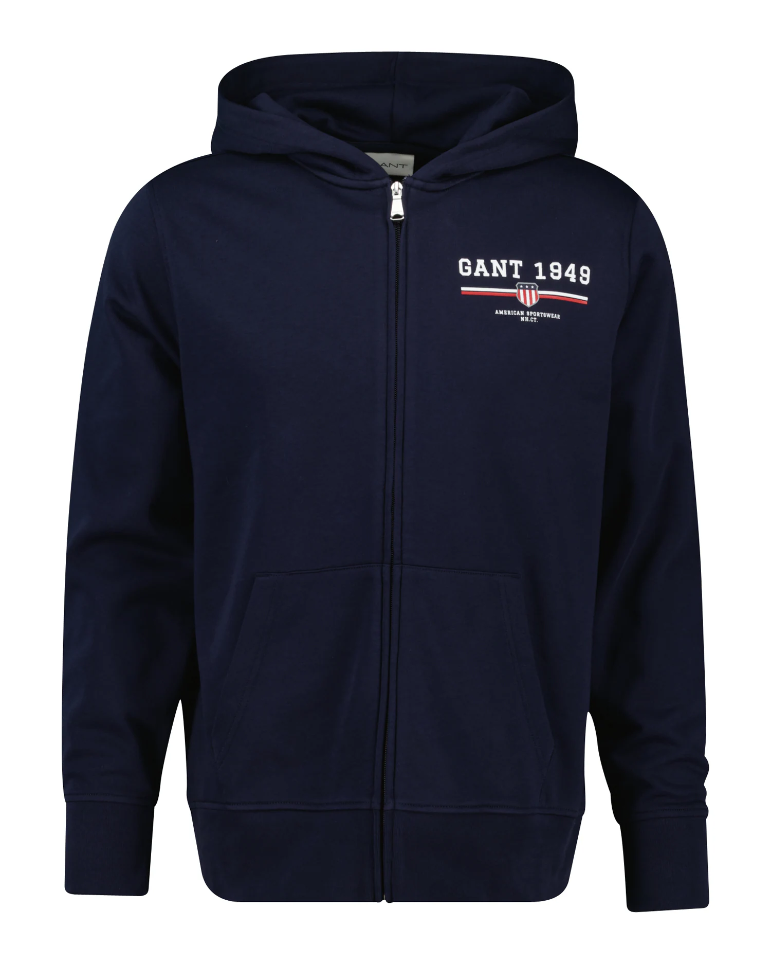 Gant Kapuzensweatjacke "GRAPHIC FULL ZIP HOODIE", Kängurutasche, Rippbündch günstig online kaufen