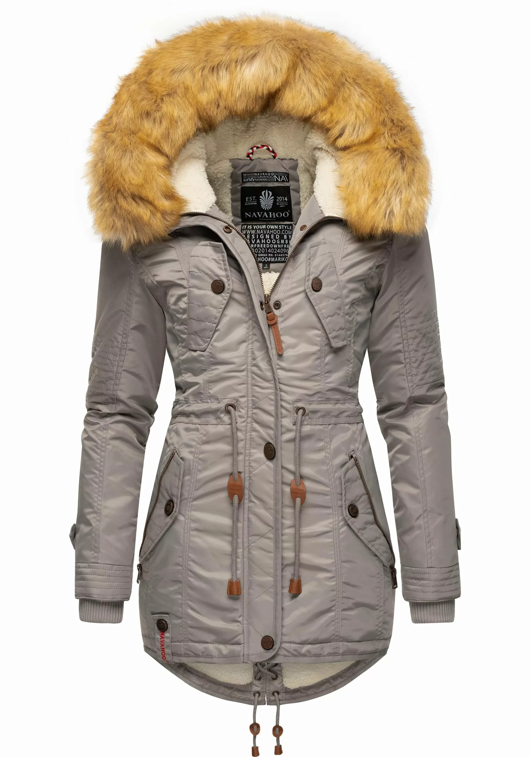 Navahoo Wintermantel "La Viva", hochwertiger Winterparka mit großem Kunstfe günstig online kaufen