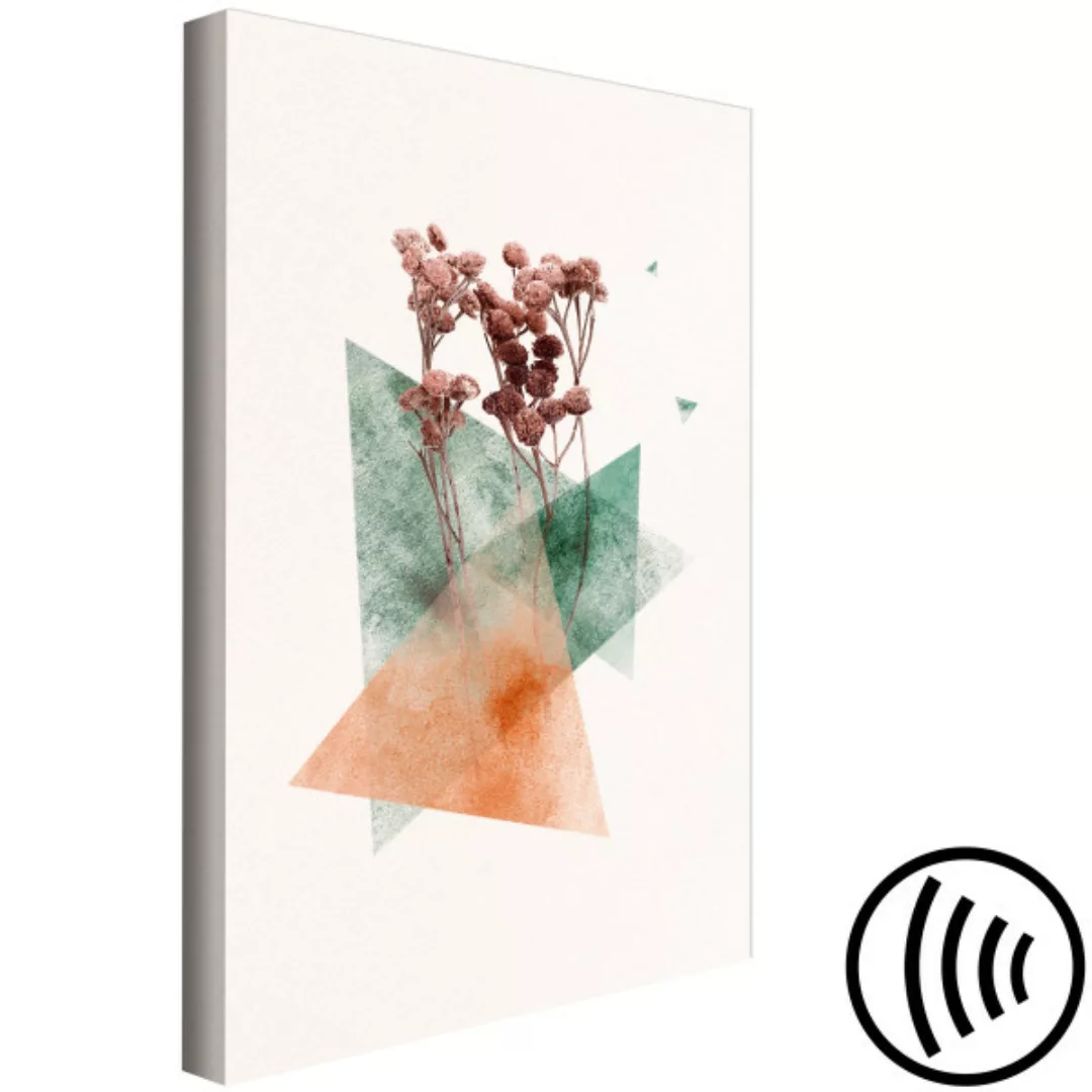 Leinwandbild Trockenblume - Abstraktion mit Natur und geometrischen Figuren günstig online kaufen