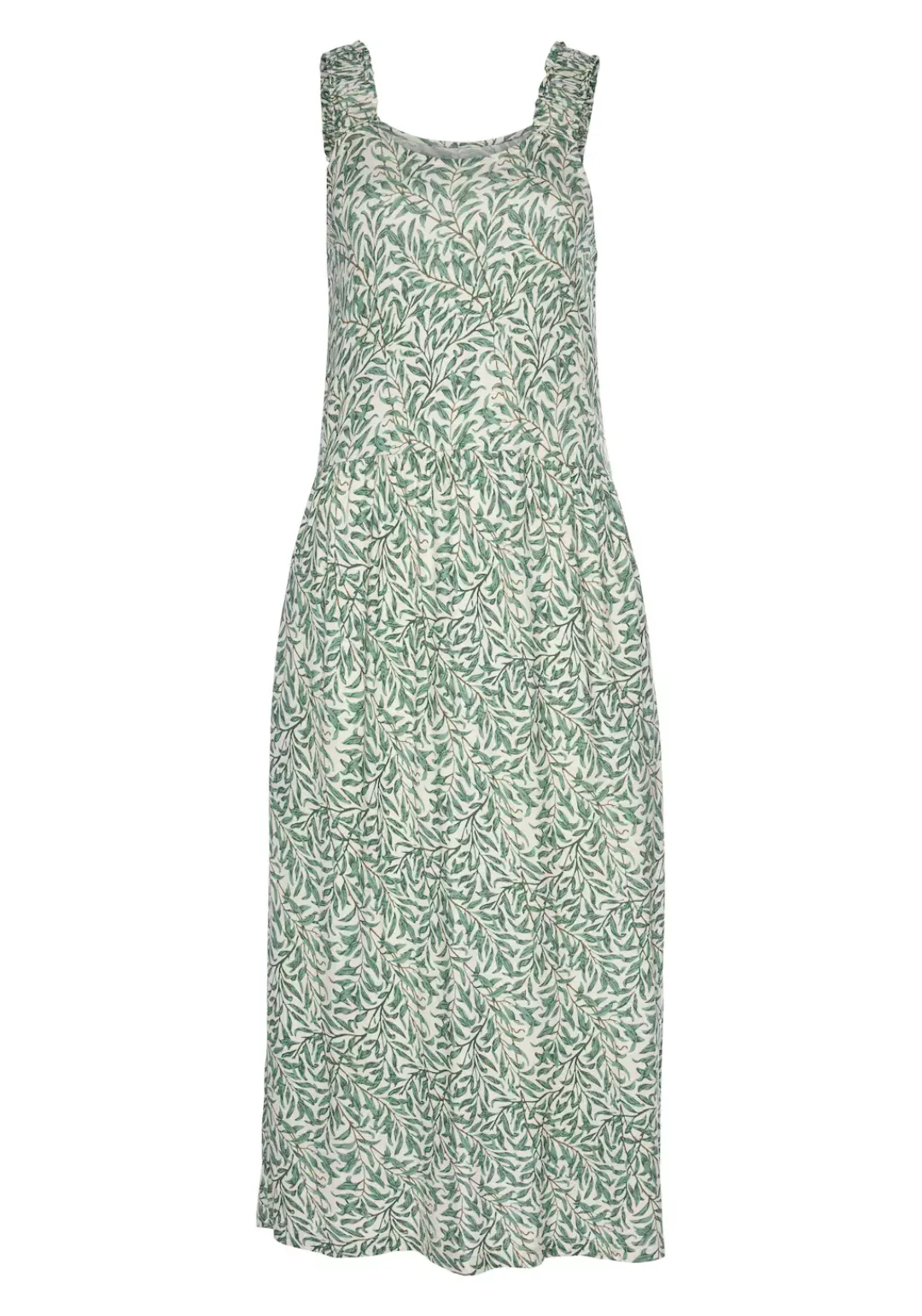Beachtime Jerseykleid mit Blätterdruck und Taschen, leichtes Strandkleid, S günstig online kaufen