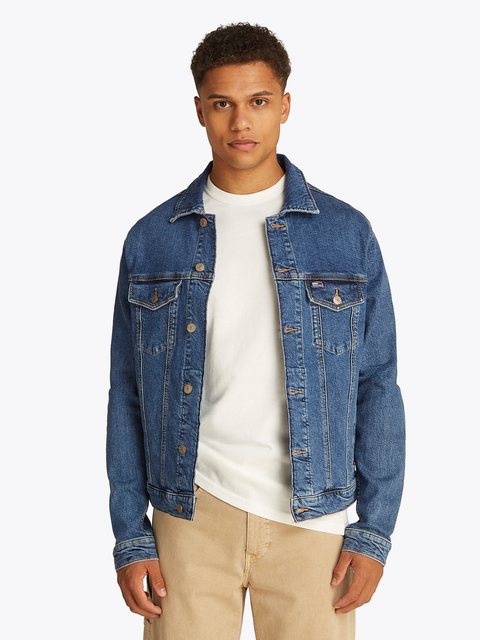 Tommy Jeans Jeansjacke RYAN RGLR TRCKR JCKT EXT BI8130 Mit Rundhalsausschni günstig online kaufen