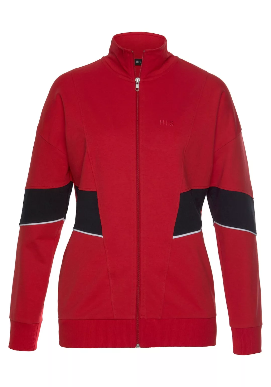 H.I.S Sweatjacke mit Stehkragen und breiten Bündchen, Loungeanzug günstig online kaufen