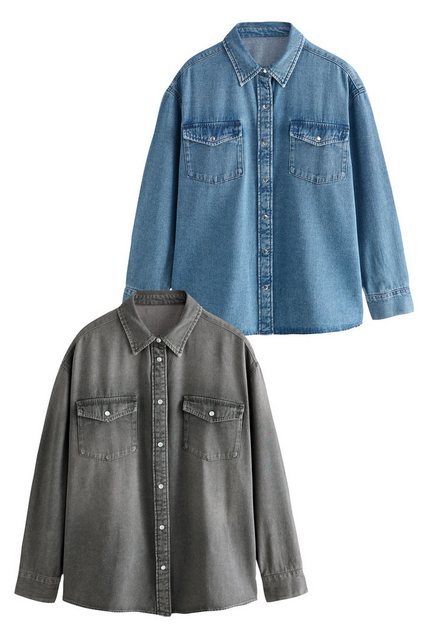 The Set Jeanshemd The Set 2er-Pack Denimhemden (2-tlg) günstig online kaufen