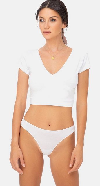 Evoni Crop-Top Damen Crop Top Kurzarmshirt Baumwolle Bauchfrei günstig online kaufen