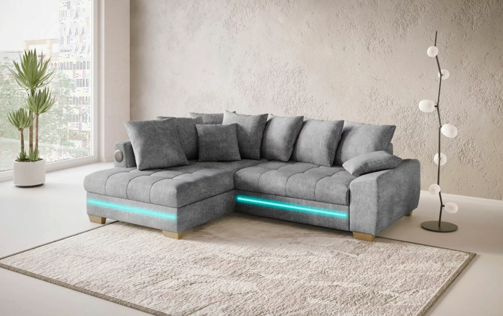 Mr. Couch Ecksofa "Nikita II, L-Form", mit Kaltschaum, RGB-LED, Soundsystem günstig online kaufen