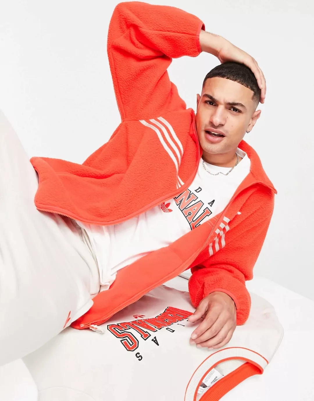 Adidas Originals Thru Fleece Fleecejacke M Active Orange günstig online kaufen