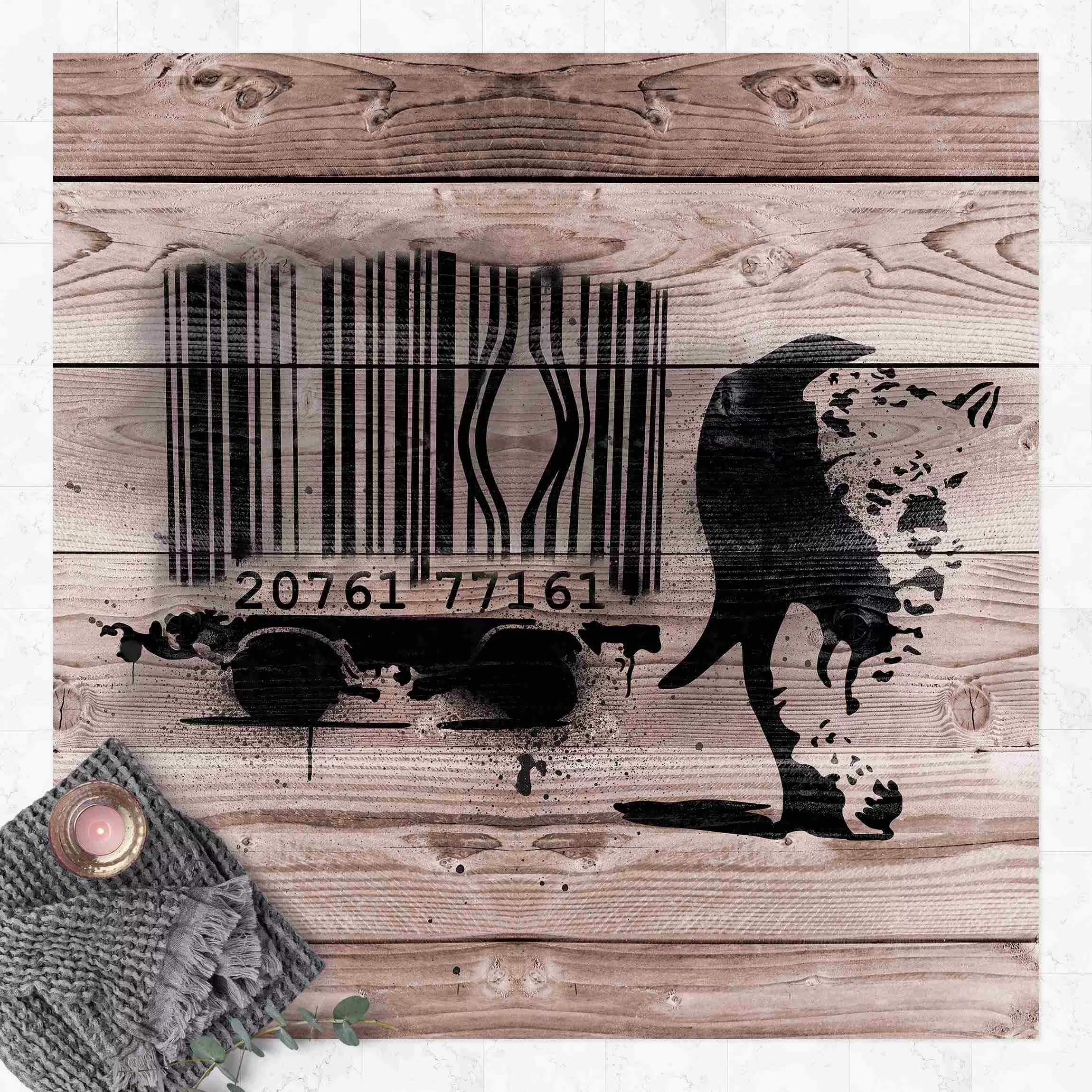 Vinyl-Teppich Barcode Leopard - Brandalised ft. Graffiti by Banksy günstig online kaufen