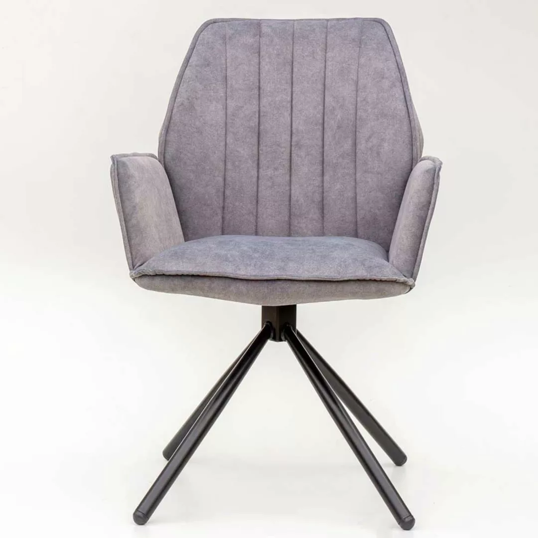 2 Stühle hellgrau modern mit Armlehnen 49 cm Sitzhöhe (2er Set) günstig online kaufen