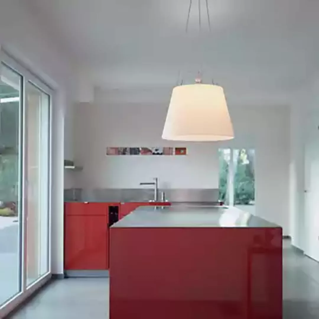 Artemide Tolomeo Mega Sospensione, gestell aluminium/schirm pergament - ø42 günstig online kaufen