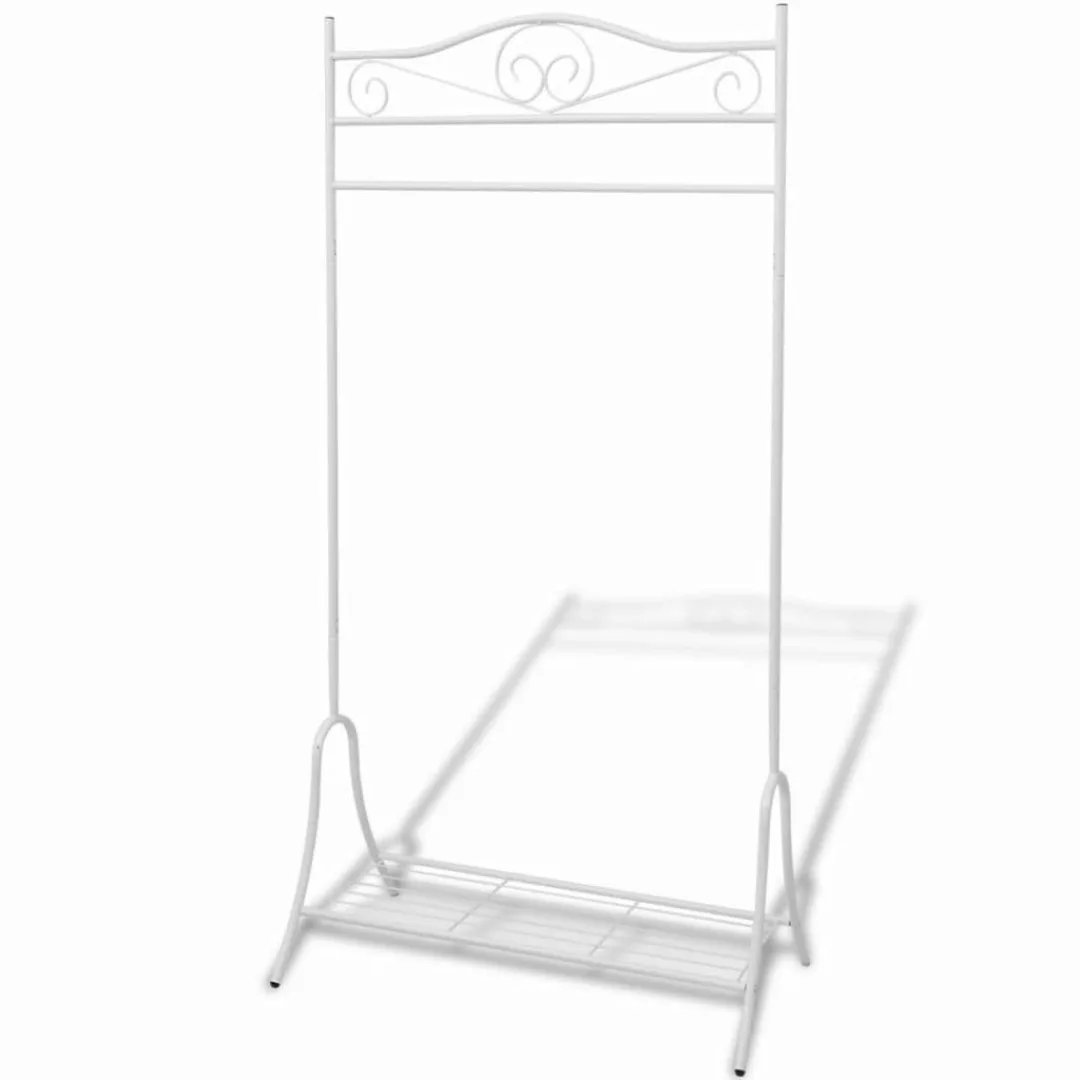vidaXL Kleiderständer Kleiderständer Stahl Weiß, (1 günstig online kaufen