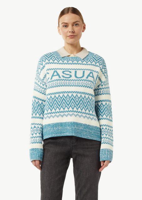 comma casual identity Langarmshirt Strickpullover mit Jacquard-Muster Artwo günstig online kaufen