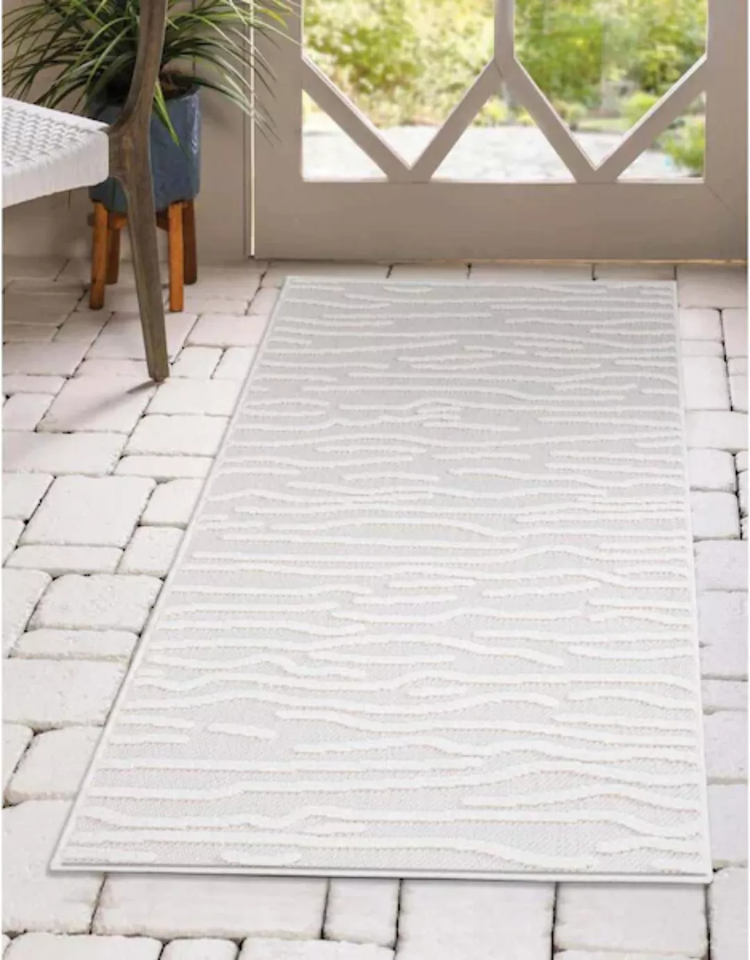 Carpet City Teppich »In-& Outdoorteppich Santorini 450, 3D-Effekt, Gestreif günstig online kaufen