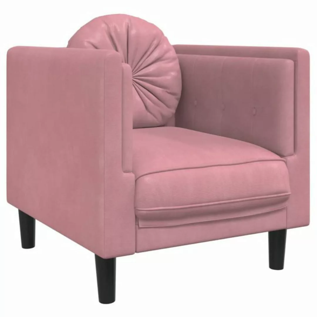 vidaXL Sofa Sessel mit Kissen Rosa Samt günstig online kaufen