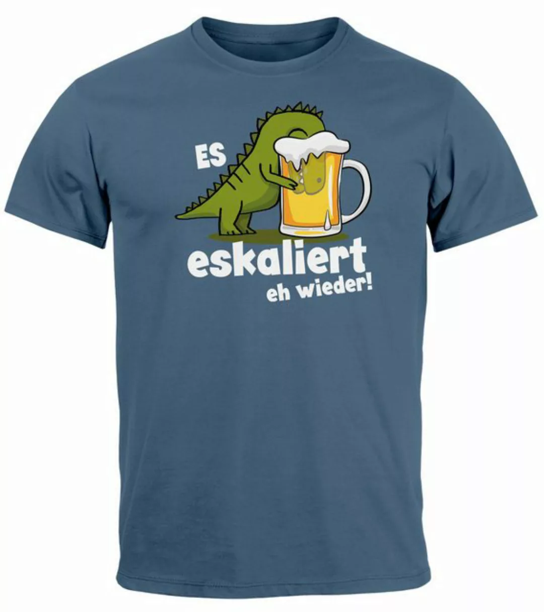 MoonWorks Print-Shirt Herren T-Shirt Alkohol Bier Shirt Es Eskaliert Eh Wie günstig online kaufen