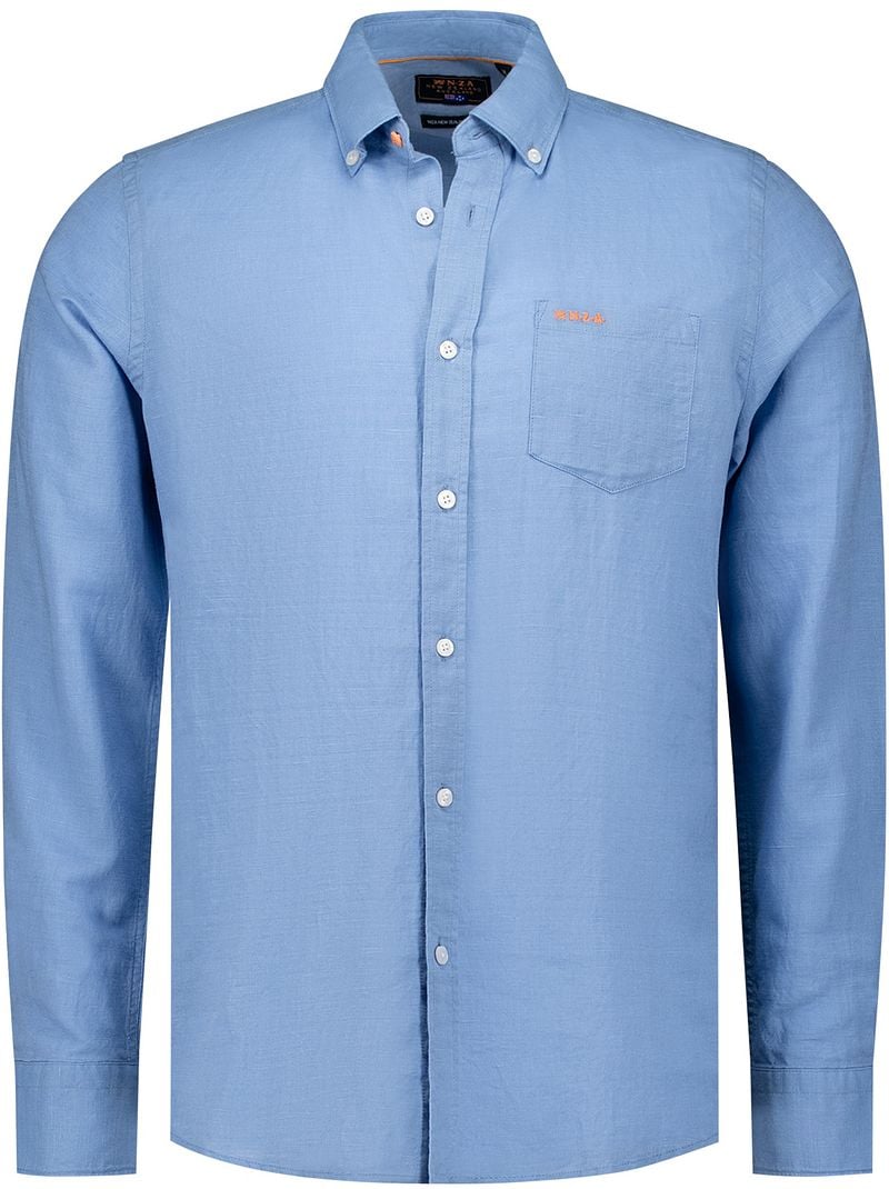 NZA Shirt Clayton Linnen Blend Pacific Blue - Größe XL günstig online kaufen