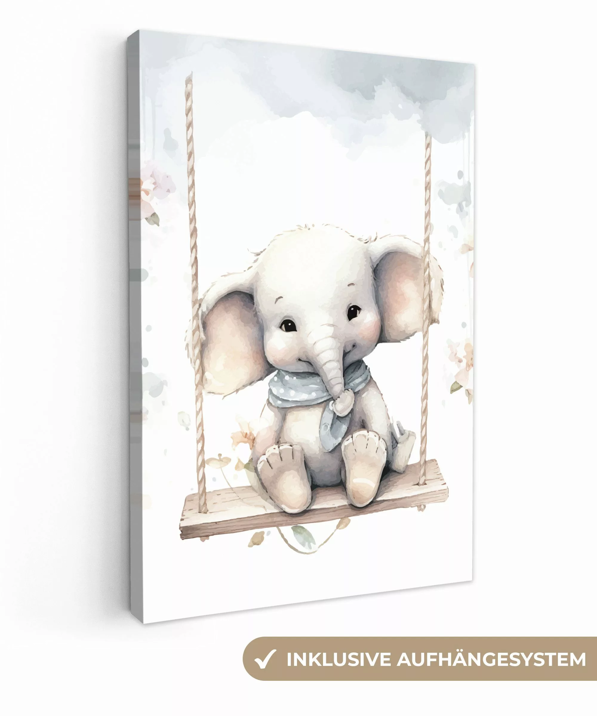 OneMillionCanvasses® Leinwandbild Elefant - Tier - günstig online kaufen