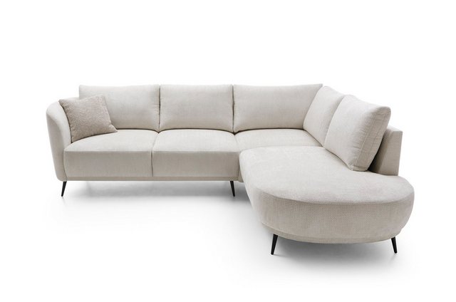 Goldstoff Ecksofa Aurora Ecksofa mit Recamiere rechts, Beige – Modernes Des günstig online kaufen