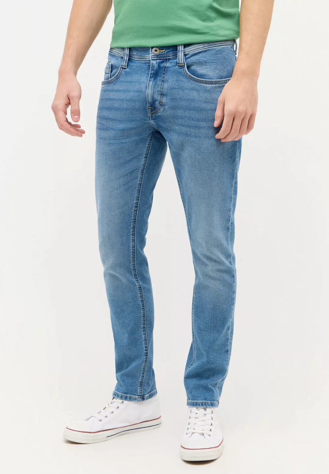 Mustang Jeans Oregon Slim K blue bleached extra lang günstig online kaufen