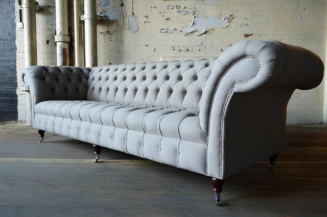 Xlmoebel Sofa Großes Textil-Design Wohnzimmer-Sofa Chesterfield mit 4 Sitzp günstig online kaufen