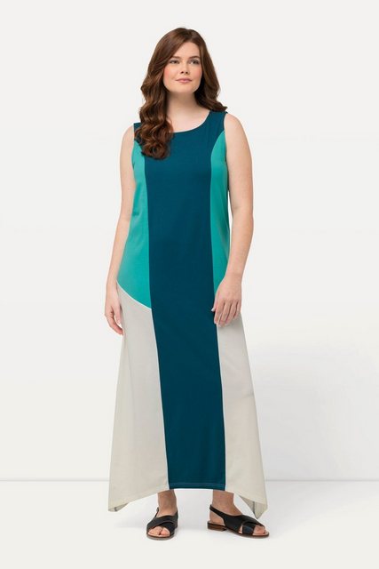 Ulla Popken Jerseykleid Midikleid Jersey Colorblocking A-Linie ärmellos günstig online kaufen