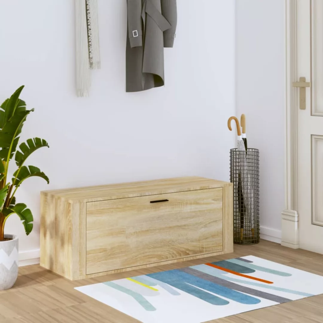 Vidaxl Wand-schuhschrank Sonoma-eiche 100x35x38 Cm Holzwerkstoff günstig online kaufen