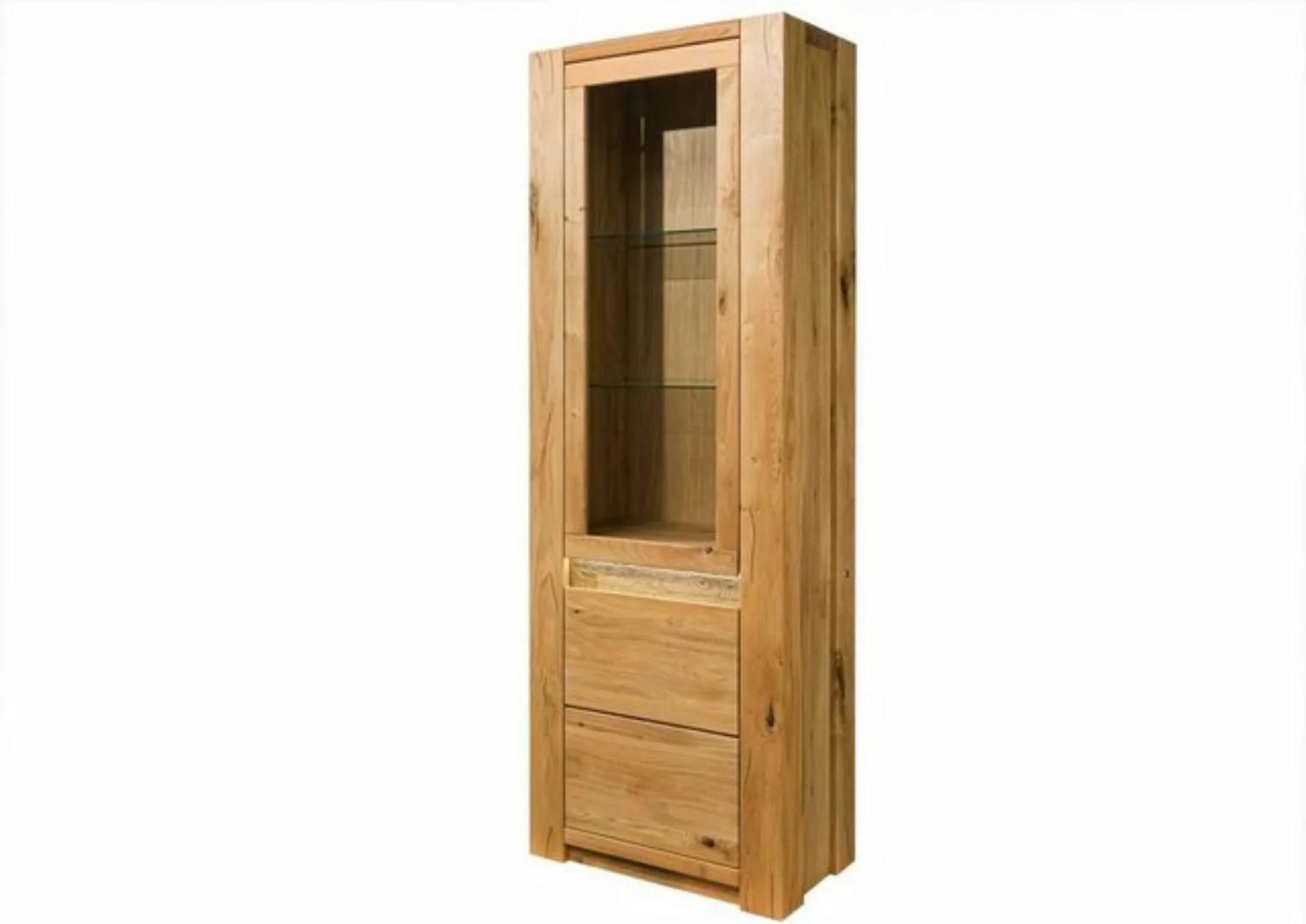 Massivmoebel24 Standvitrine (Vitrine Wildeiche 73x40x205 natur geölt KENT # günstig online kaufen