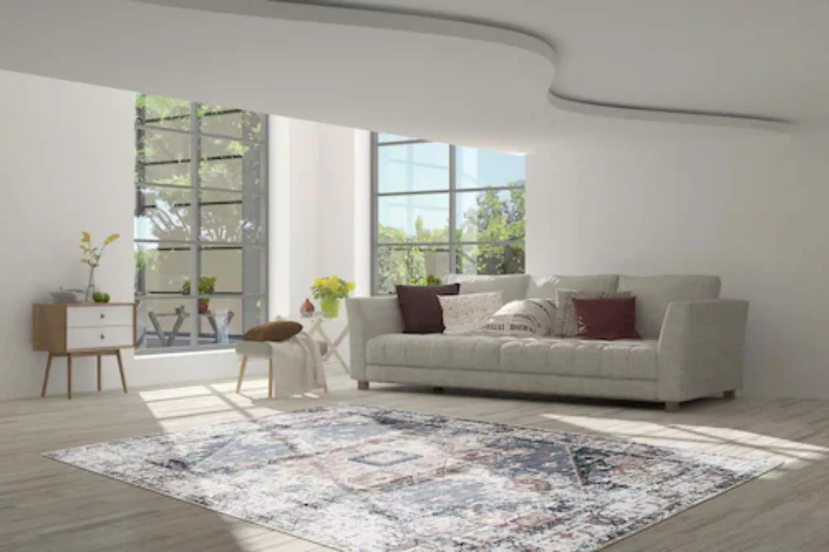 calo-deluxe Teppich »Emin 500«, rechteckig, reine Baumwolle, Wohnzimmer günstig online kaufen