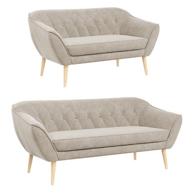 MKS MÖBEL Sofa PIRS 3 2, Skandinavischer Stil, Gesteppte Polsterung, Modern günstig online kaufen