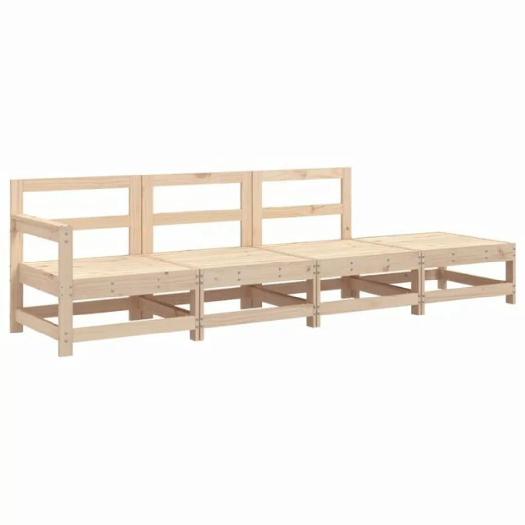 vidaXL Sofaelement 4-tlg. Garten-Lounge-Set Massivholz Kiefer (1 St) günstig online kaufen