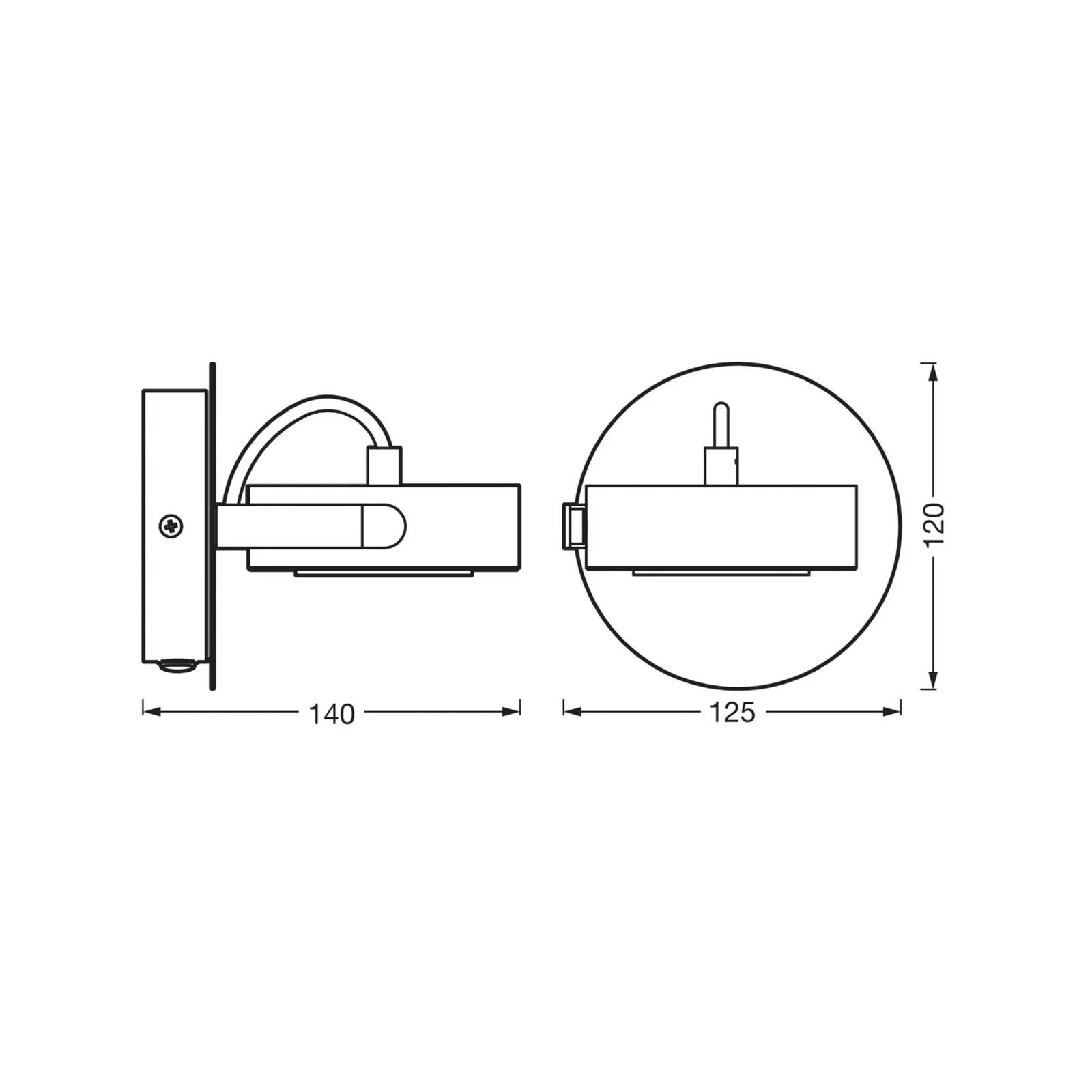 OSRAM LED-Wandstrahler VENUS, schwarz, 1-flg. Metall 3.000 K günstig online kaufen