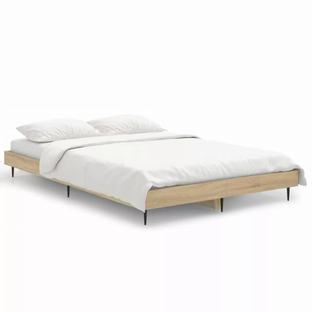 vidaXL Bettgestell, Bettrahmen Sonoma-Eiche 120x190 cm Holzwerkstoff günstig online kaufen