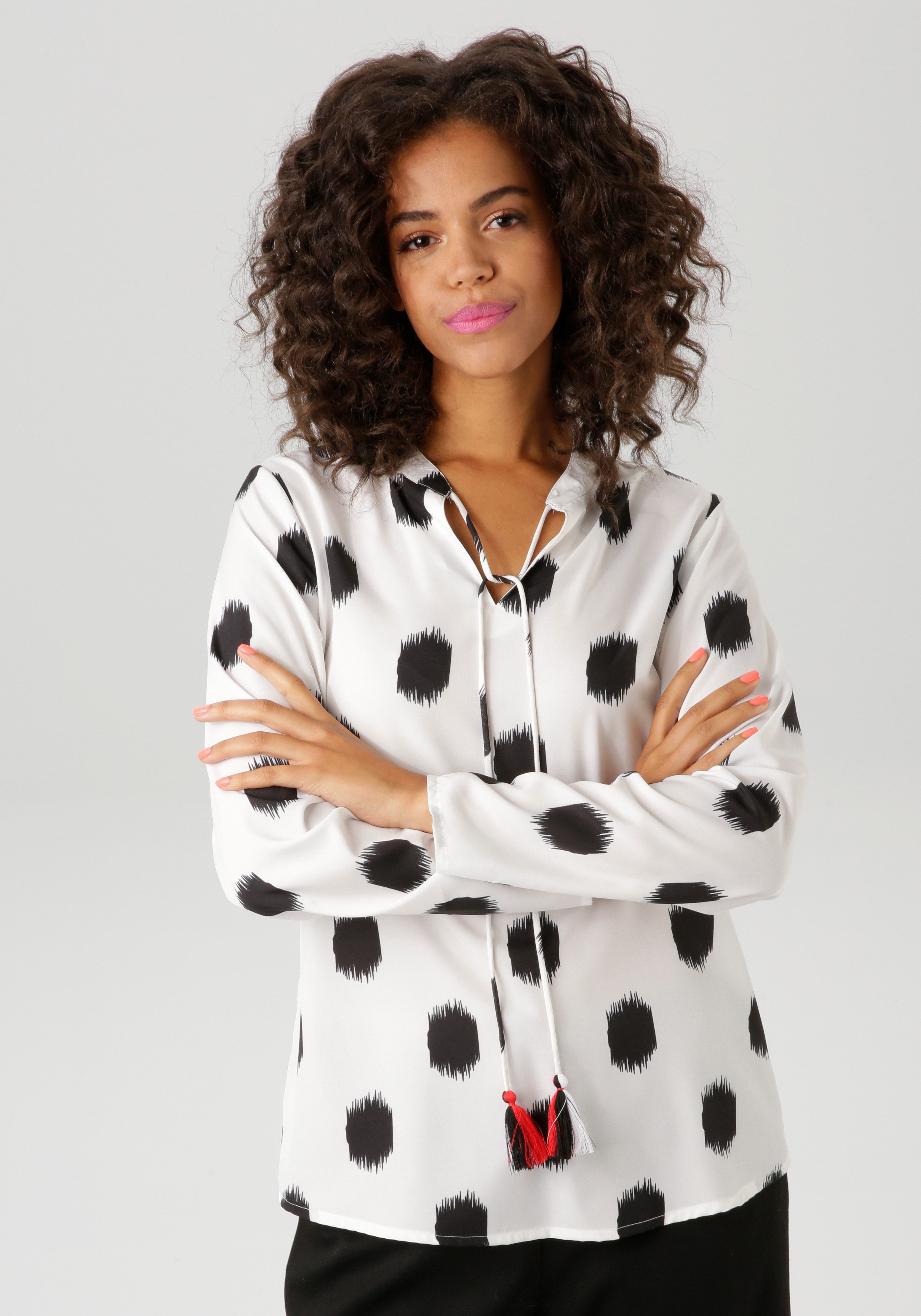 Aniston CASUAL Schlupfbluse mit extravaganten Punkten günstig online kaufen